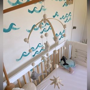 Handmade boho ocean baby mobile